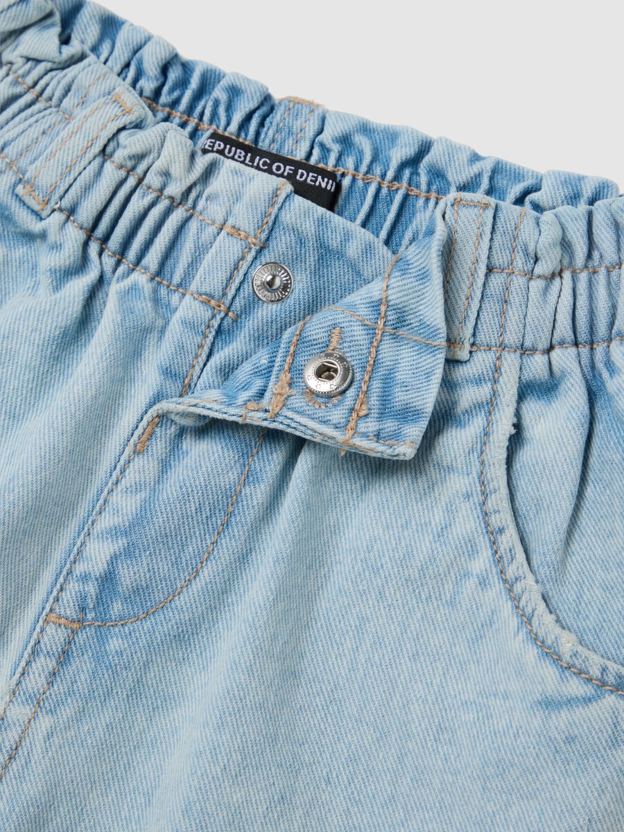 Cotton Floral Embroidered Denim Shorts_2