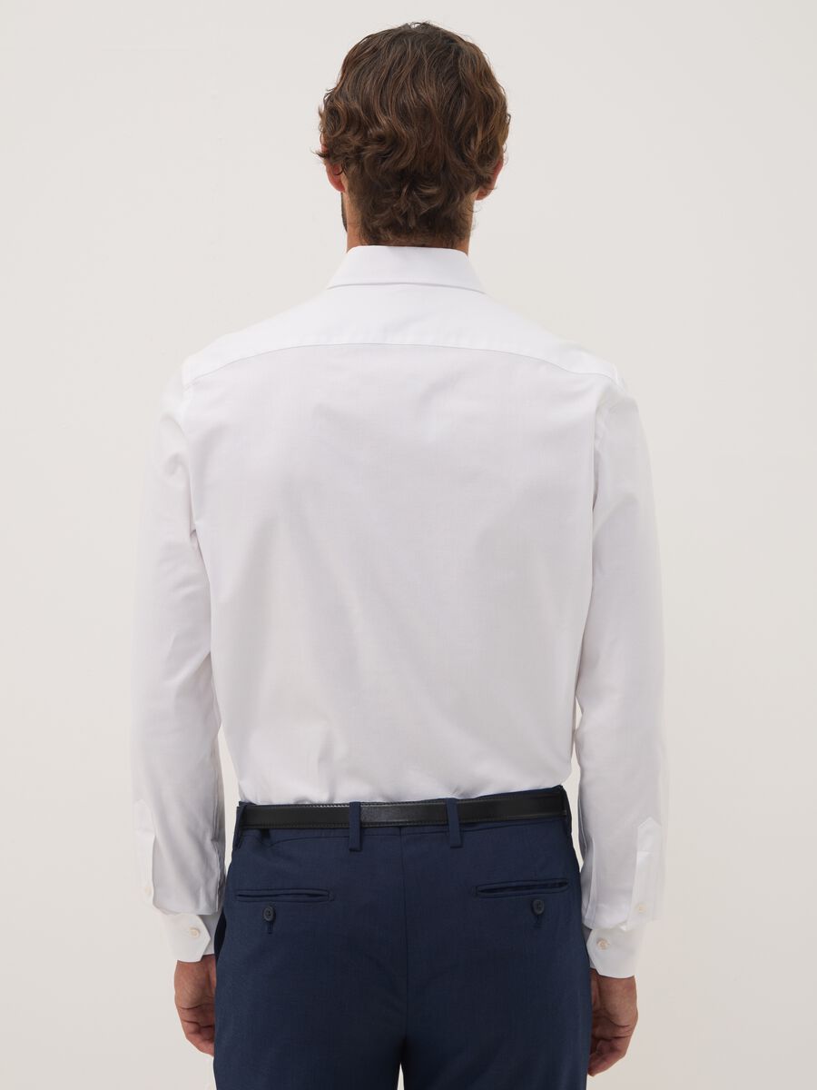 Camicia bianca in puro cotone oxford slim fit_3