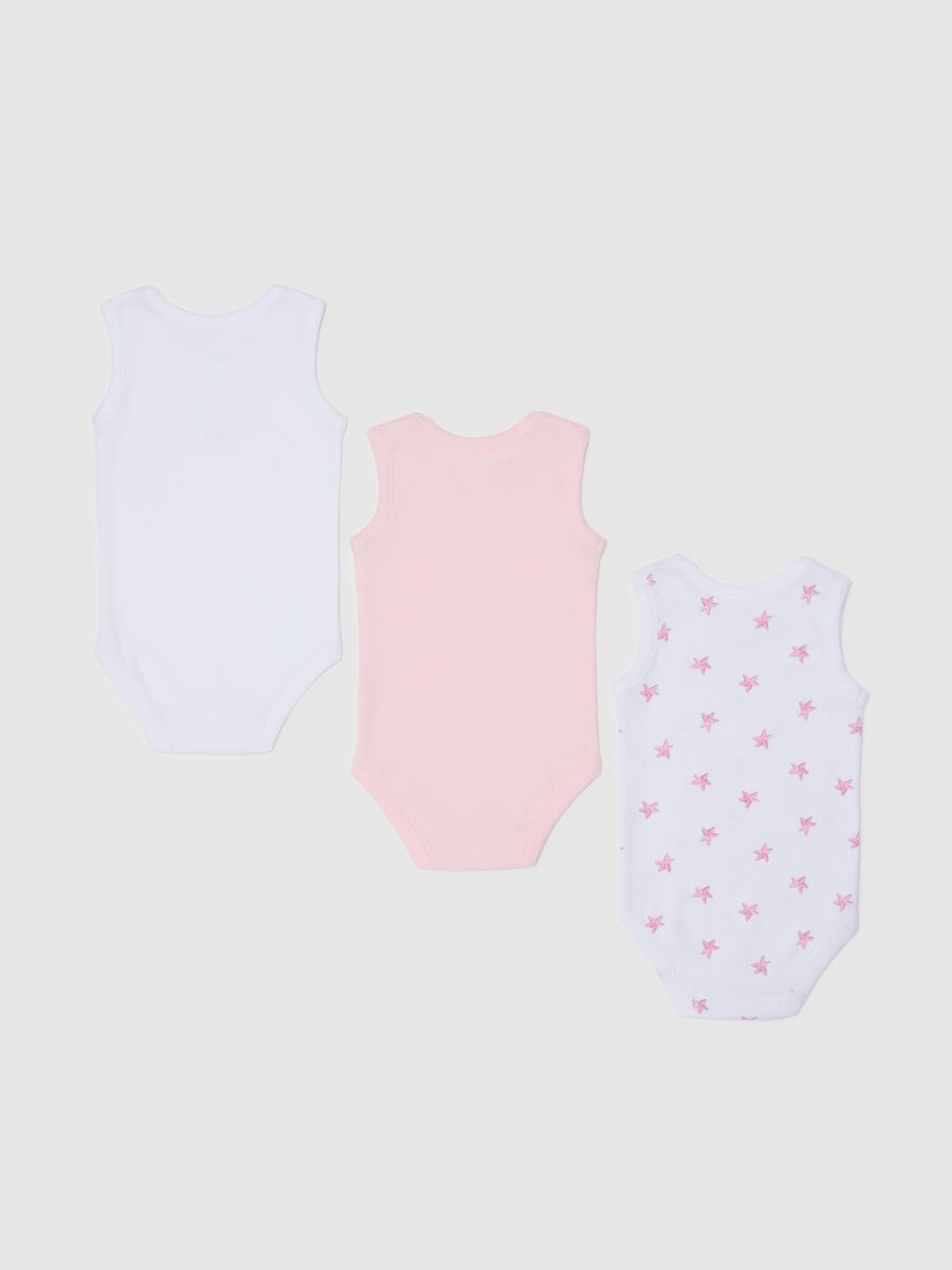 Three-pack sleeveless bodysuits with print_1