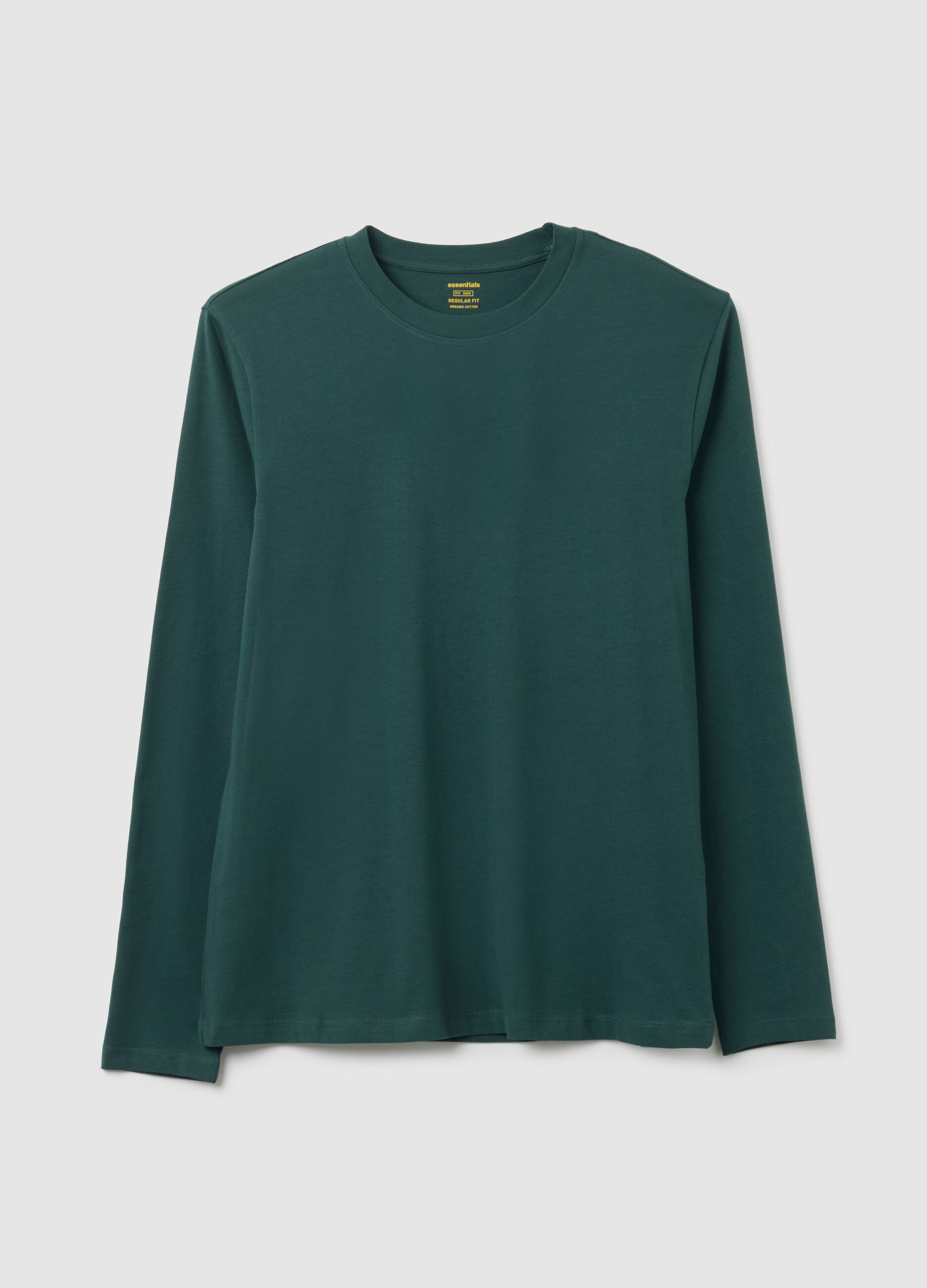 Maglia in puro cotone verde regular fit