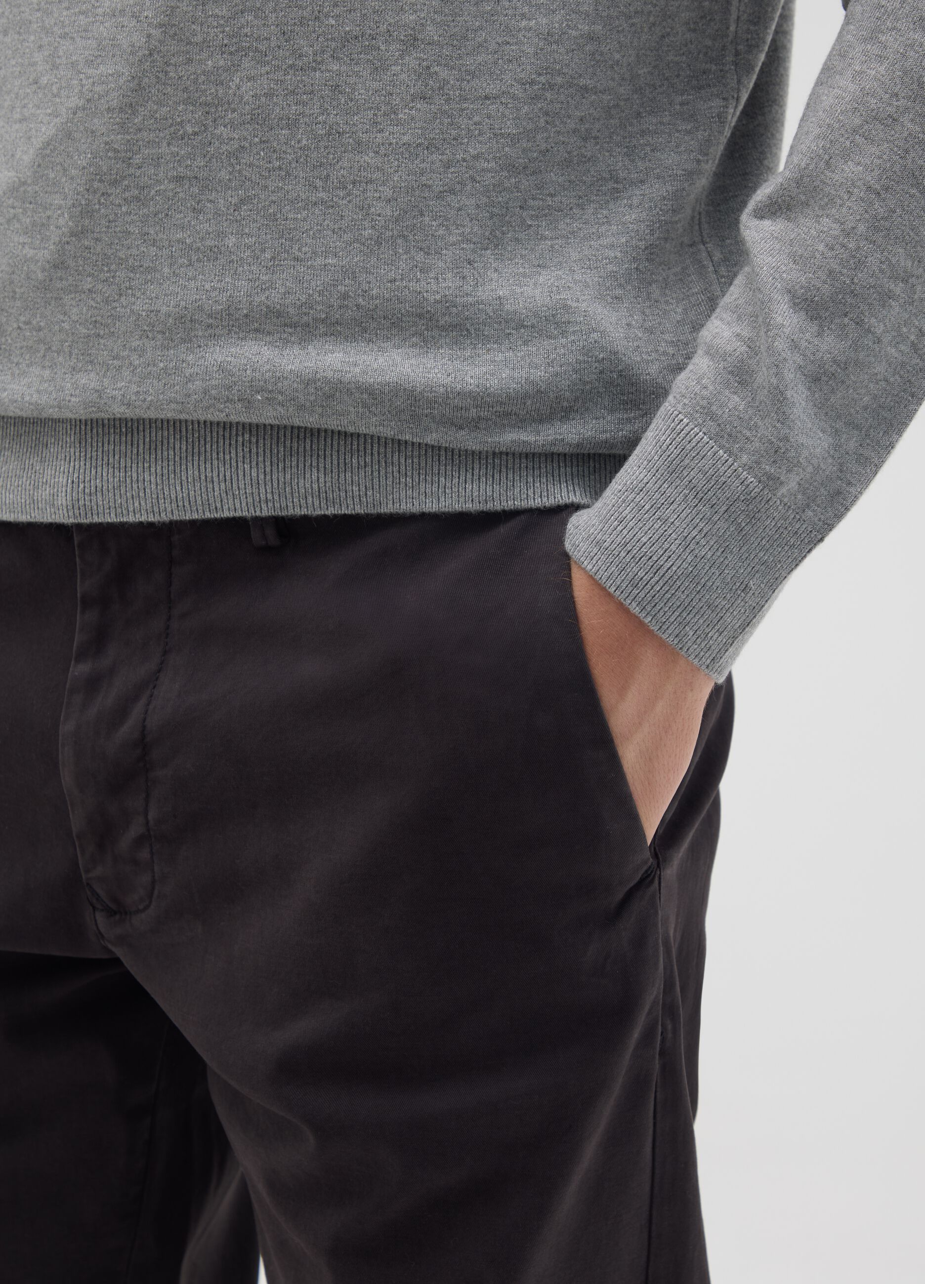 Grey viscose blend jumper regular fit