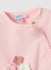 Pink baby cotton romper with snap closure and embroidery_2