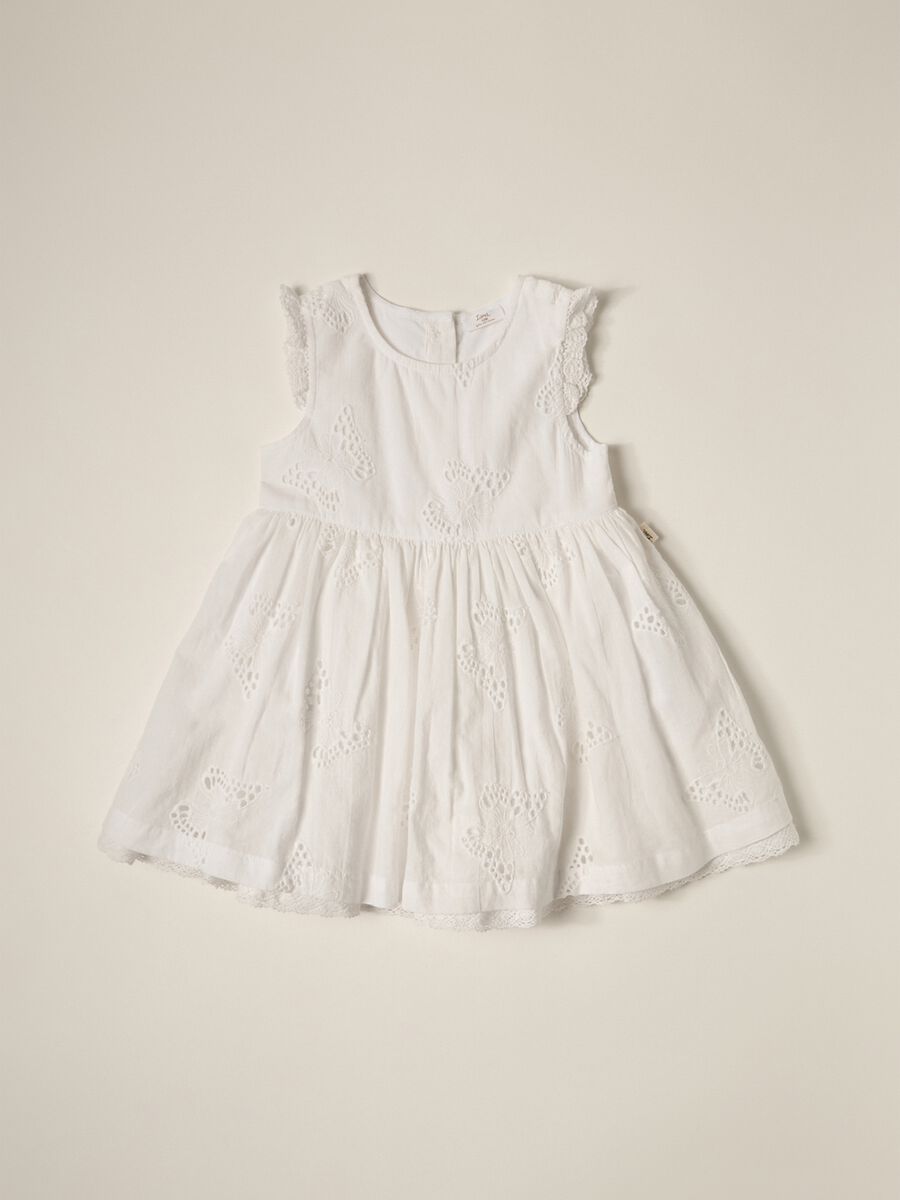 IANA newborn girl dress in 100% cotton broderie anglaise_0