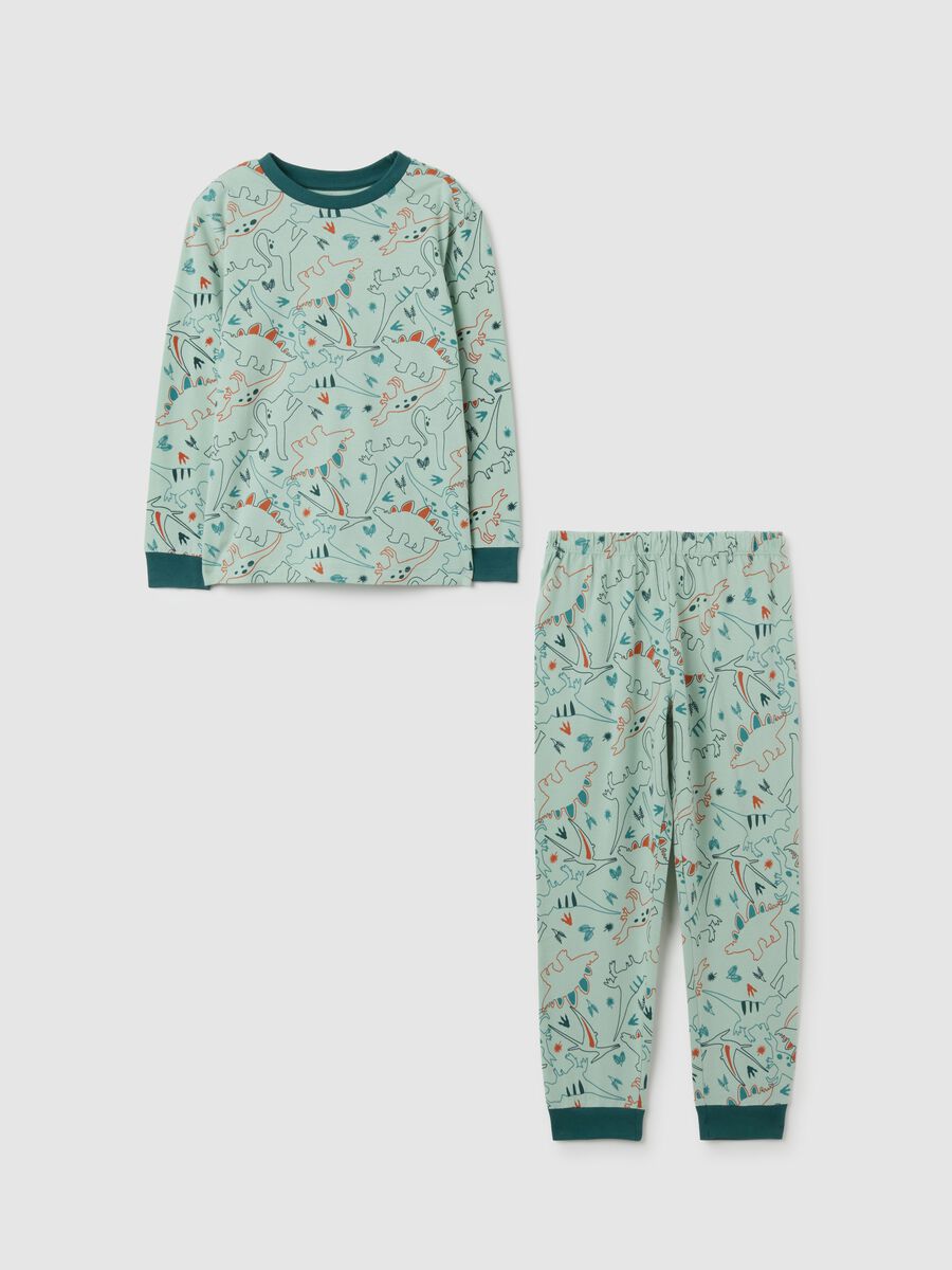 Boys' green pure cotton pyjama regular fit_0