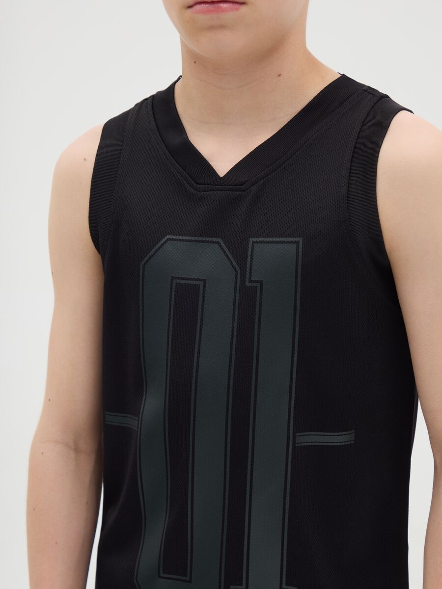 Boys' Sleeveless Black Regular Fit Top_2