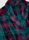 Multicolour checked coral fleece dressing gown with belt_1