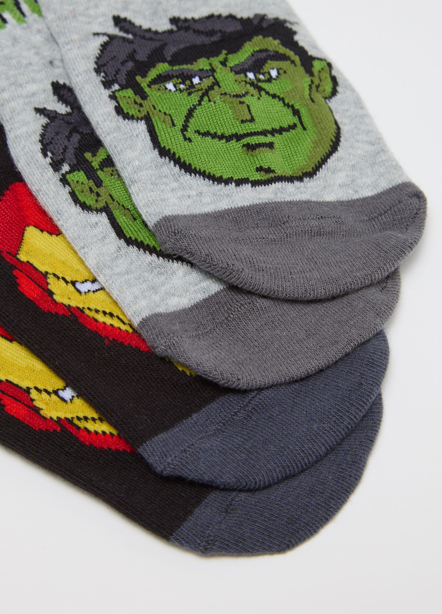 Kids Multicolour Cotton Blend Socks Tripack