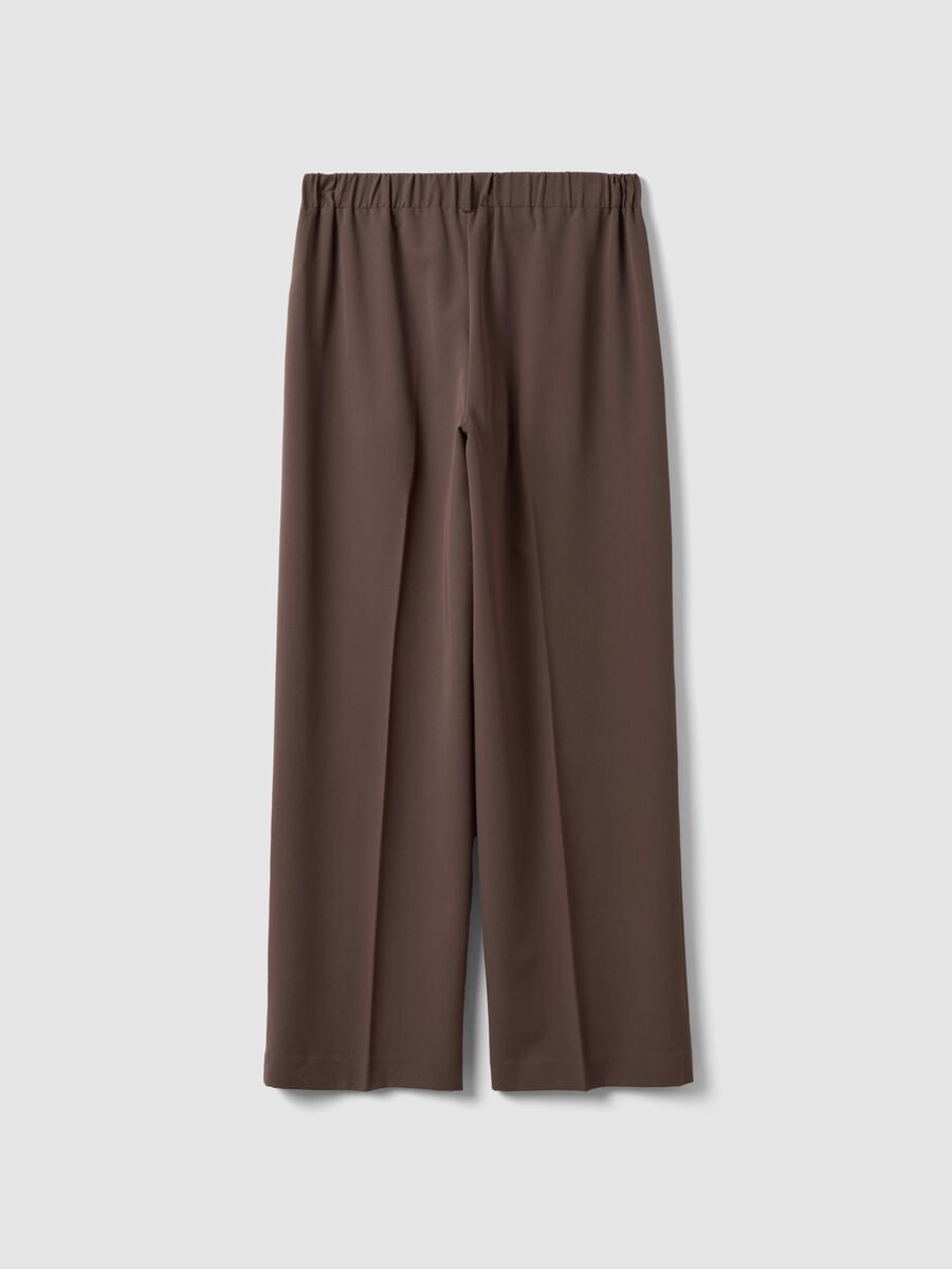Brown stretch-viscose straight-fit trousers_5