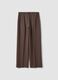 Brown stretch-viscose straight-fit trousers_5