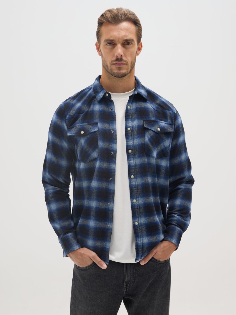 Multicolour pure cotton check shirt regular fit_0