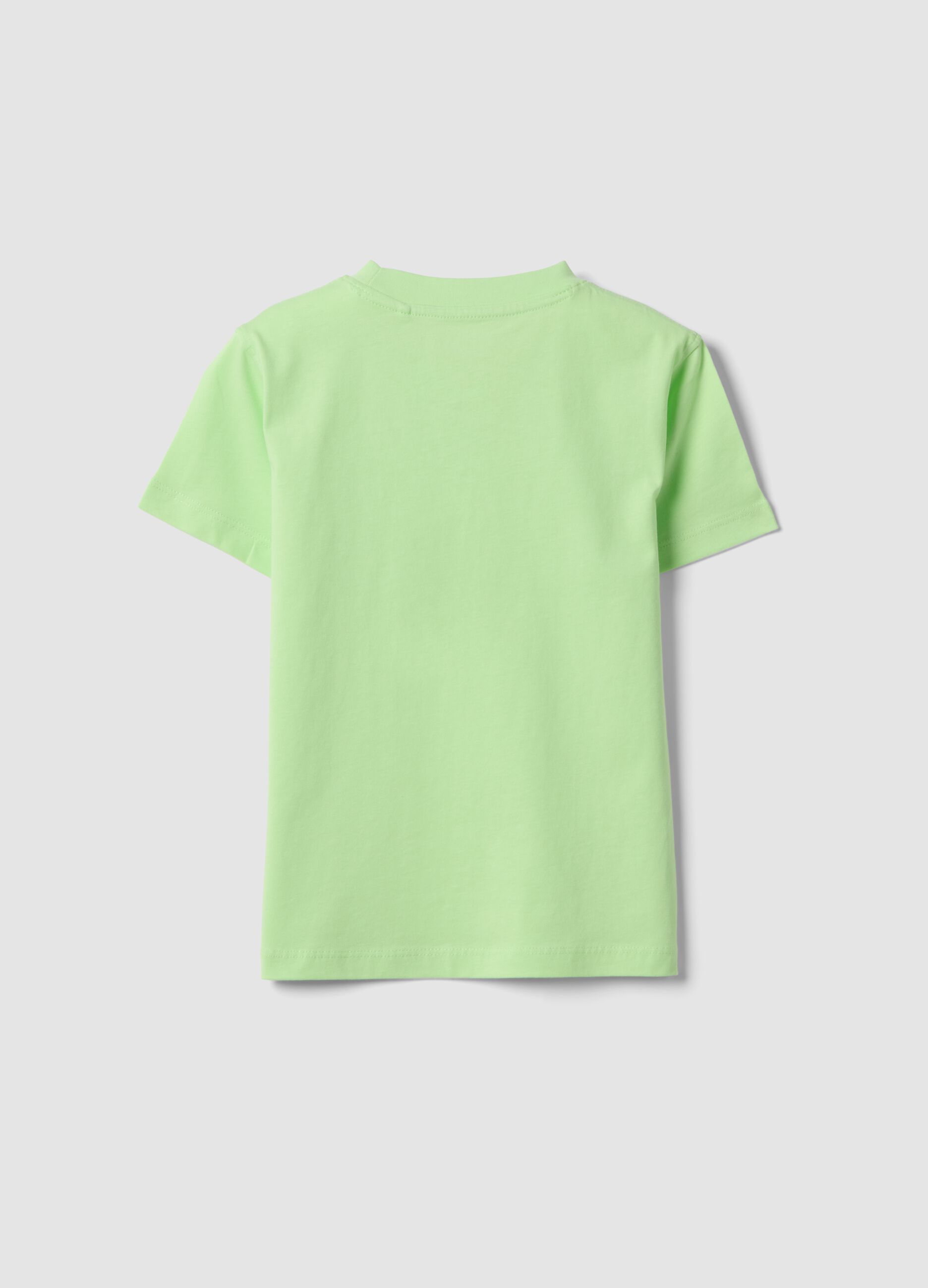 Kids&rsquo; green pure cotton T-shirt with oversized fit