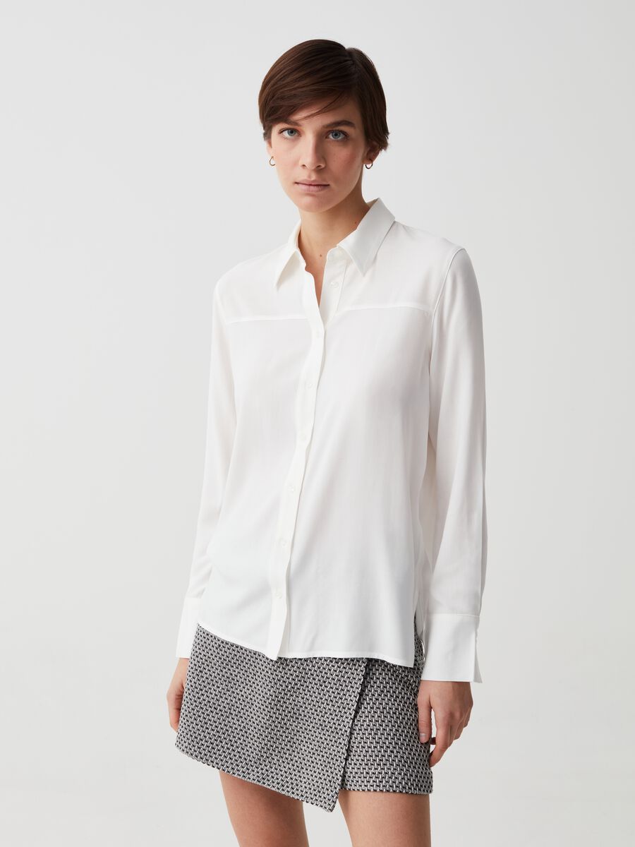 Viscose shirt with slits_0