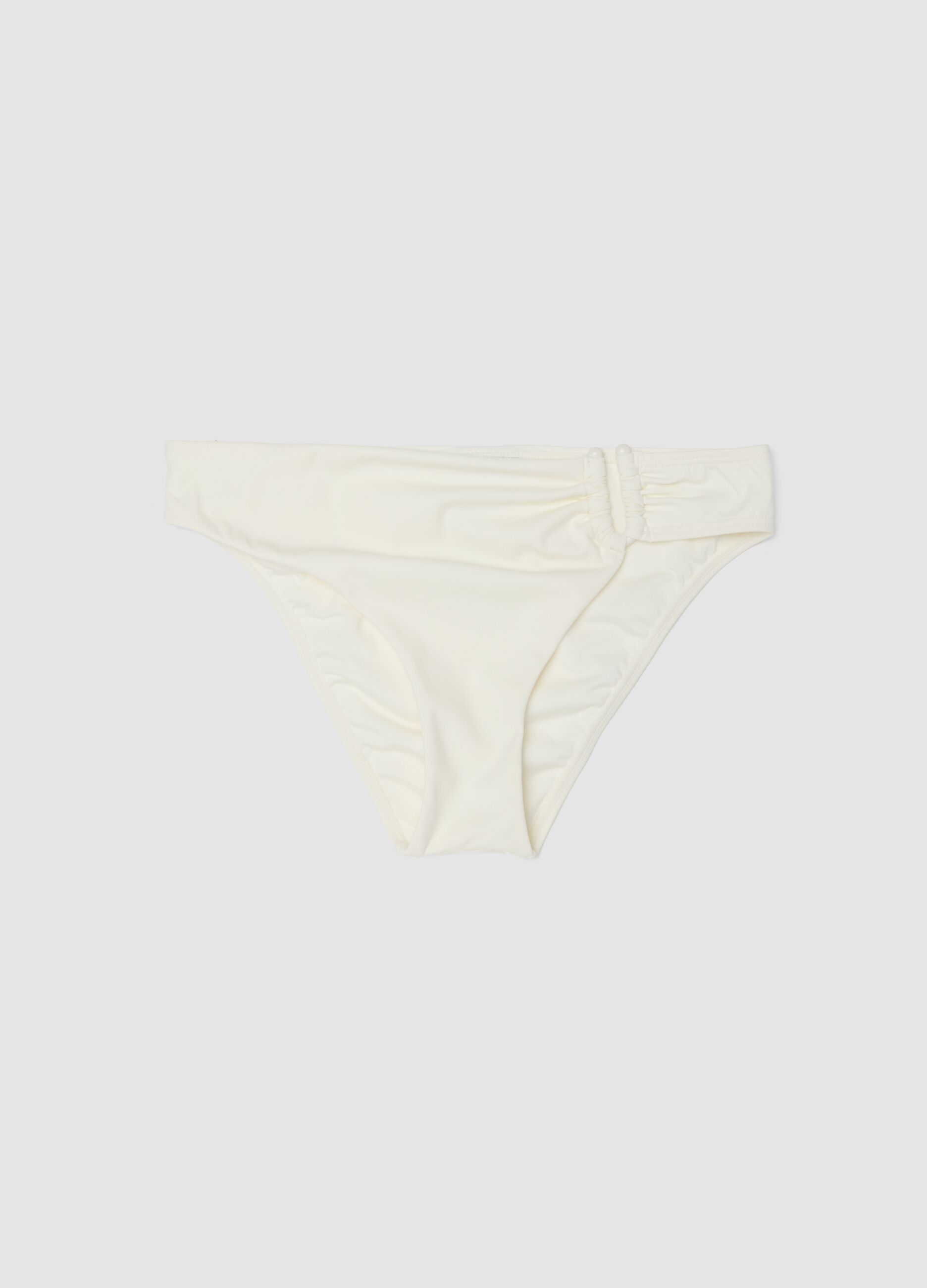 White stretch-fabric bikini bottoms