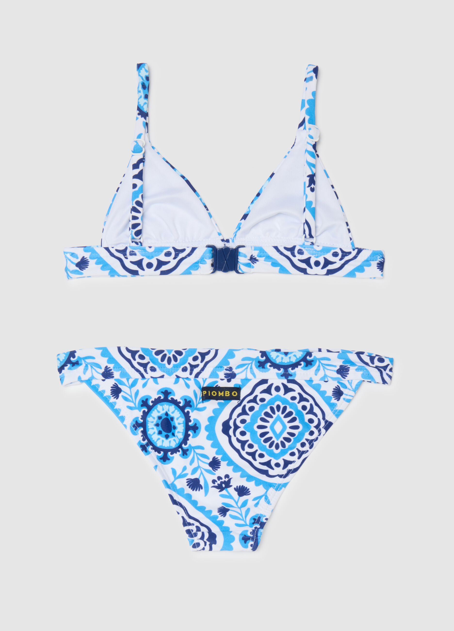 Girls' multicoloured elastane blend bikini with print