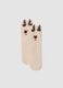 Beige stretch-fabric socks with reindeer motif_0