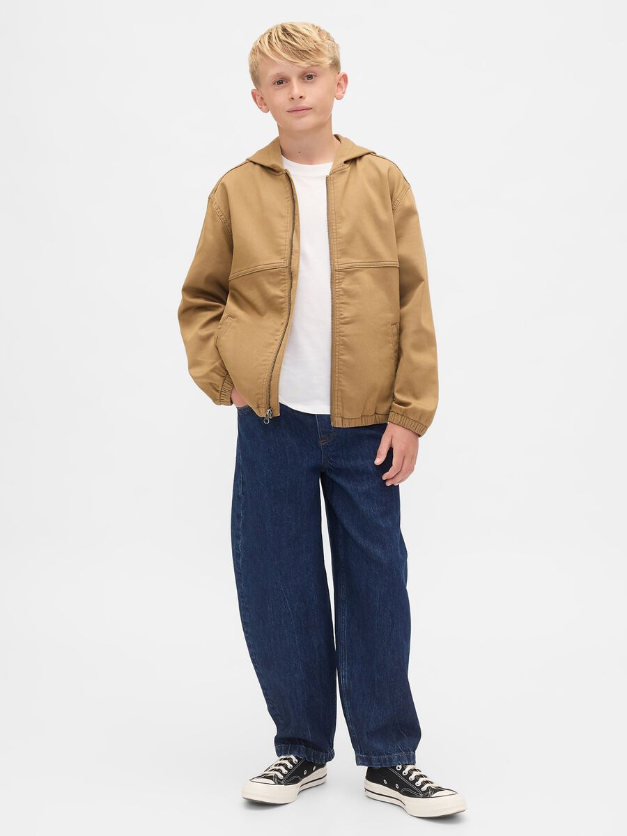 Brown Hooded Cotton Blend Jacket_2