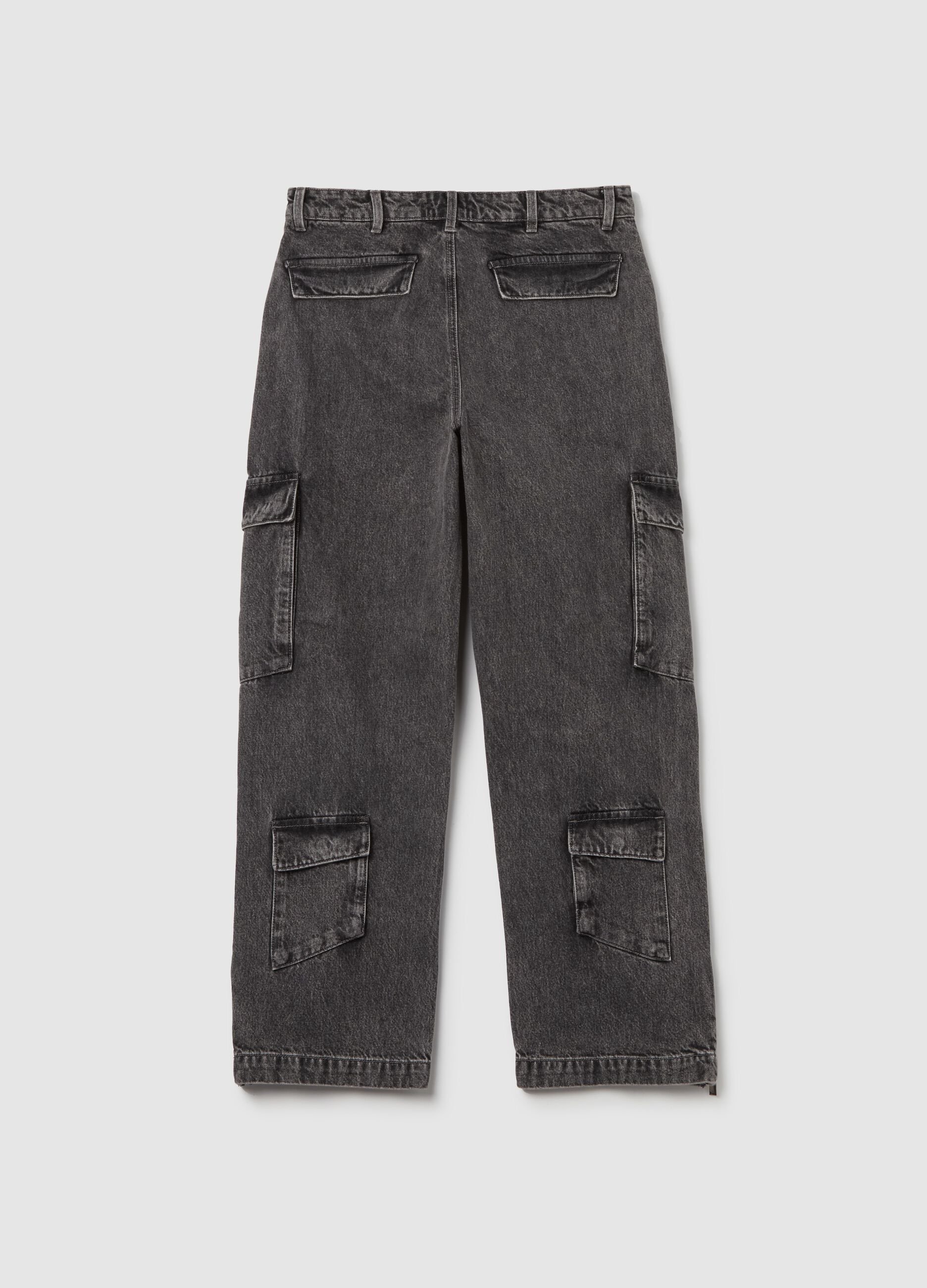 Denim Cargo Pants Vintage Grey