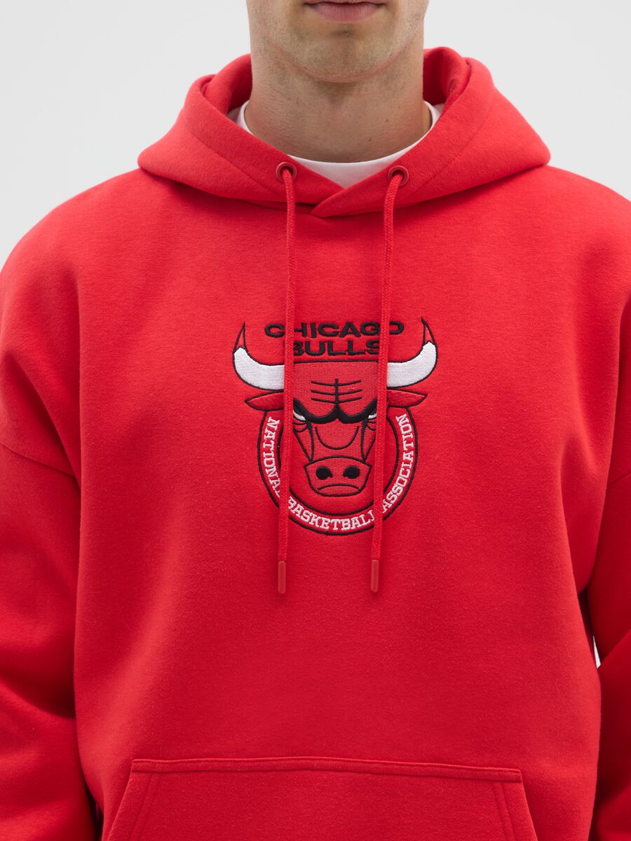 Felpa in misto cotone rossa con logo Chicago Bulls_3
