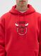 Red hoodie with Chicago Bulls logo_3