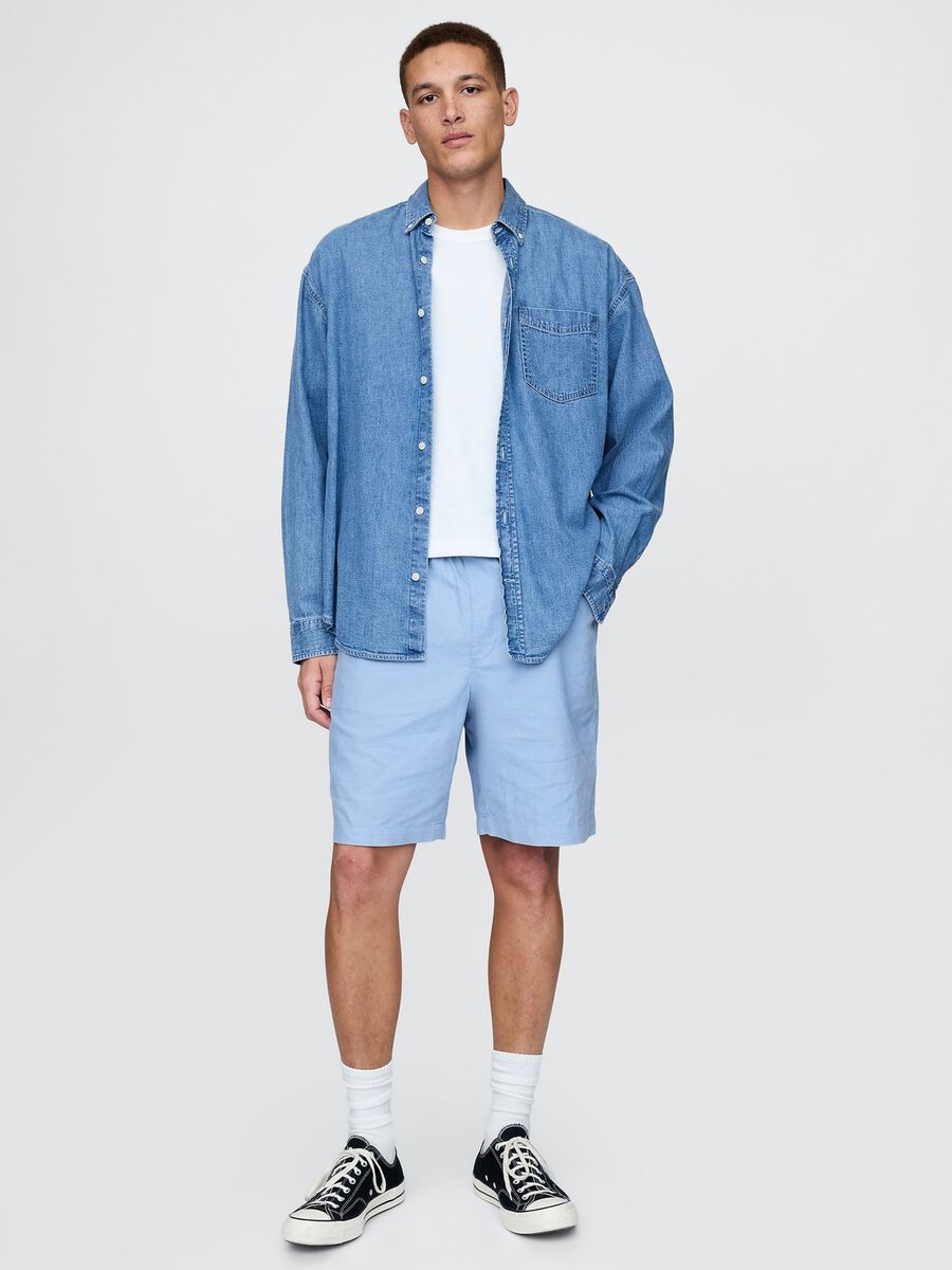 Gap Blue Linen and Cotton Shorts_0