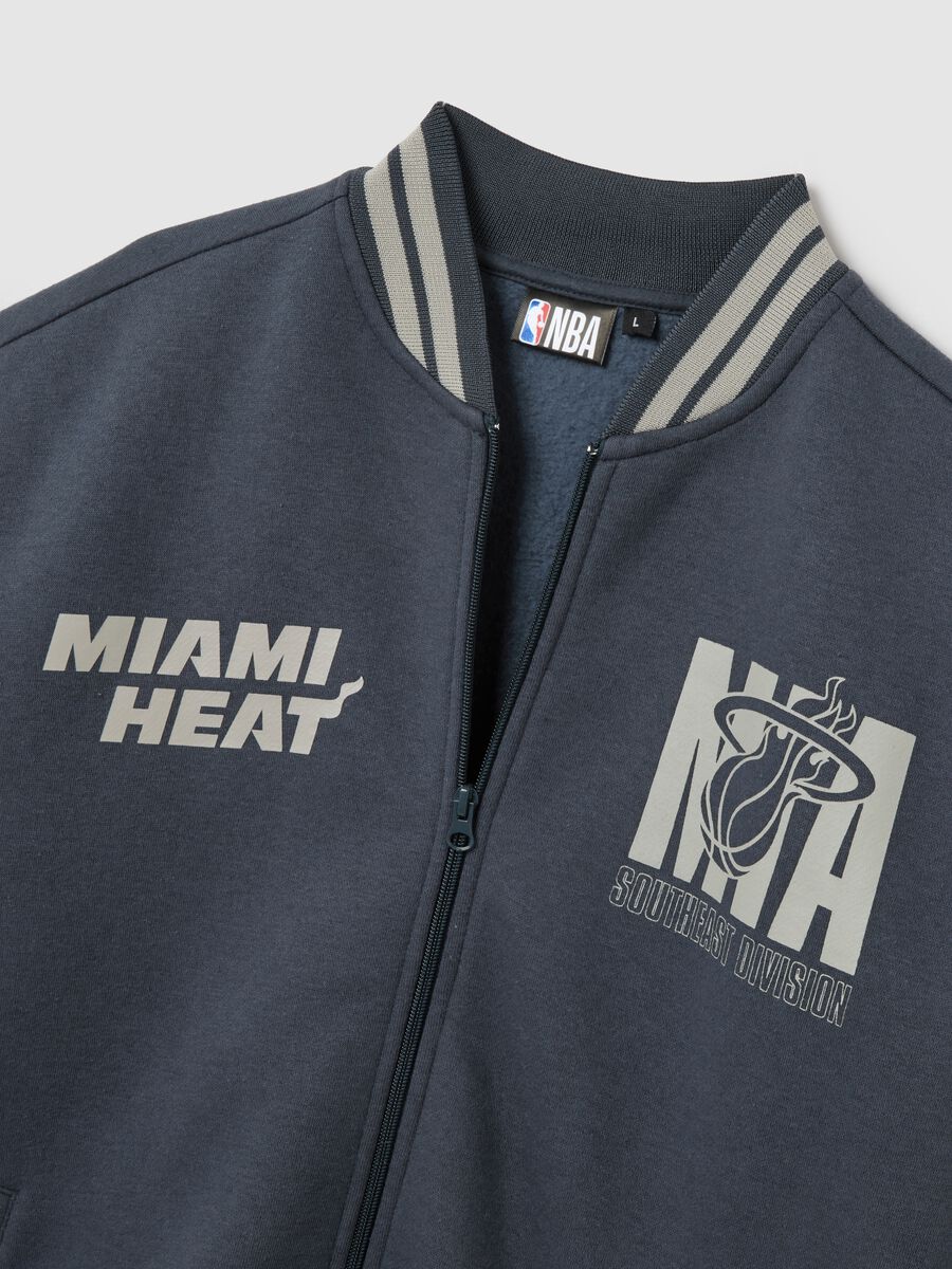 Blue cotton blend bomber jacket with Miami Heat lettering_5