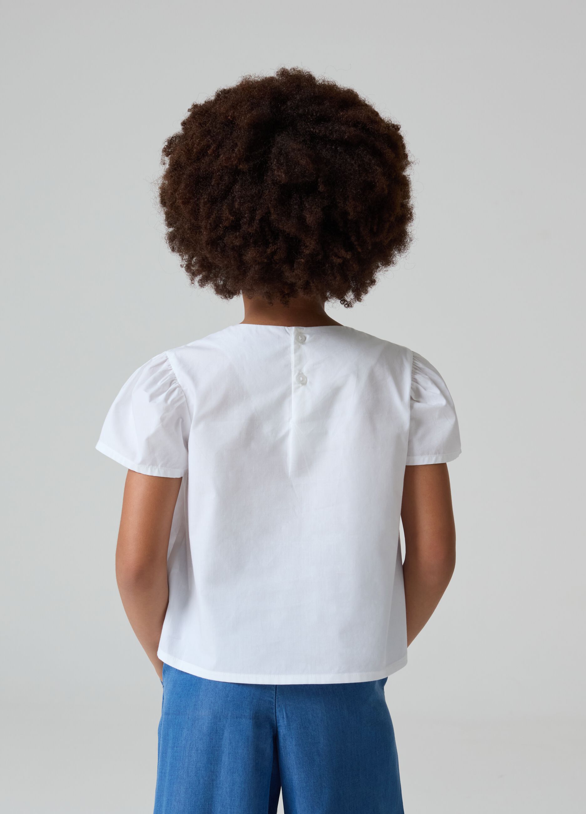 Cotton blouse with darts