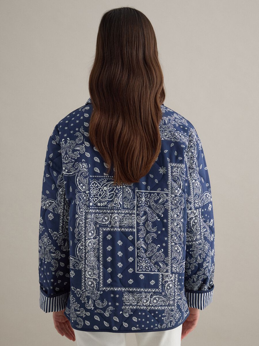 Multicolour padded jacket in pure cotton regular fit with pattern_3