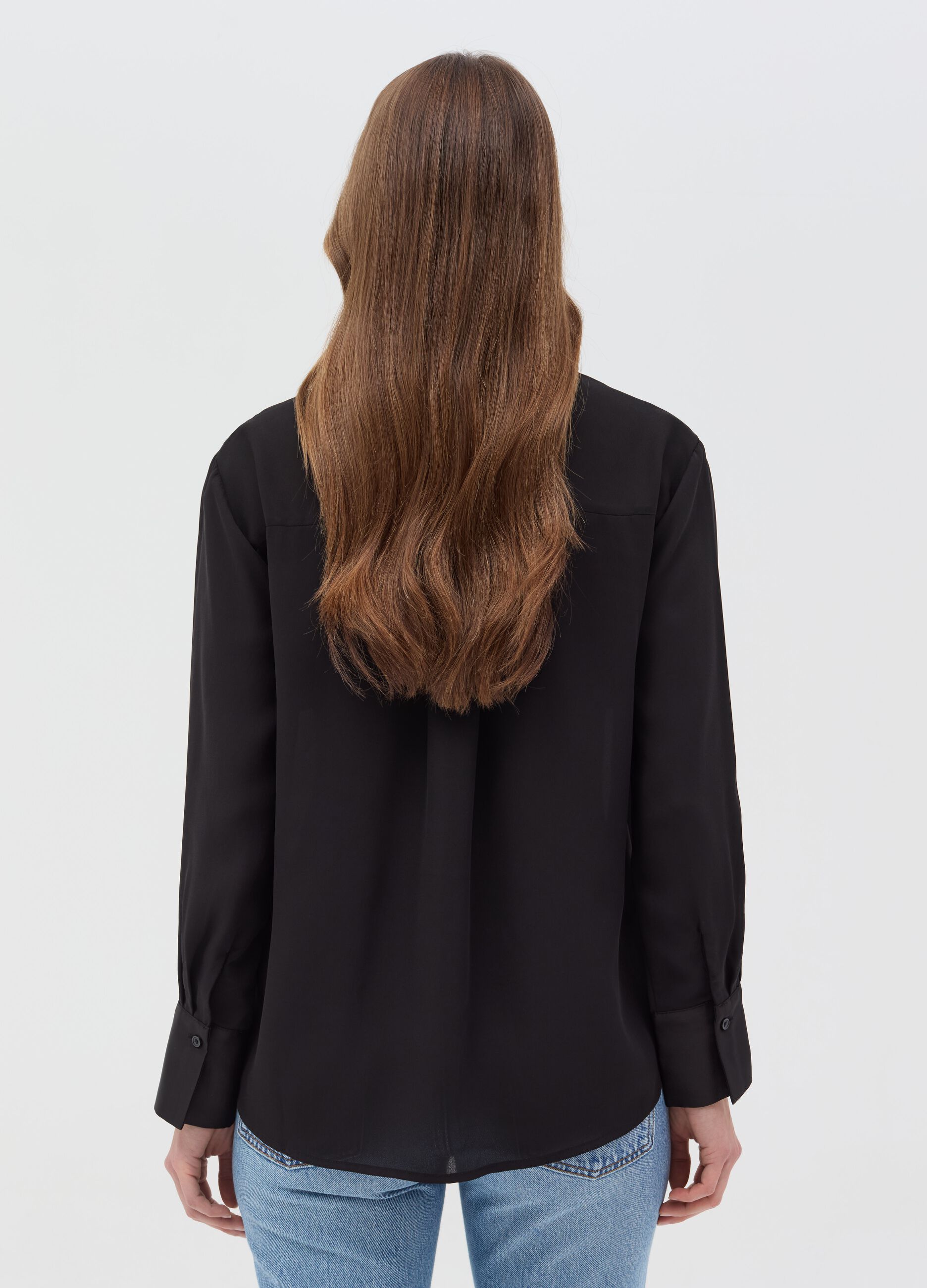 Camicia con dettagli in satin