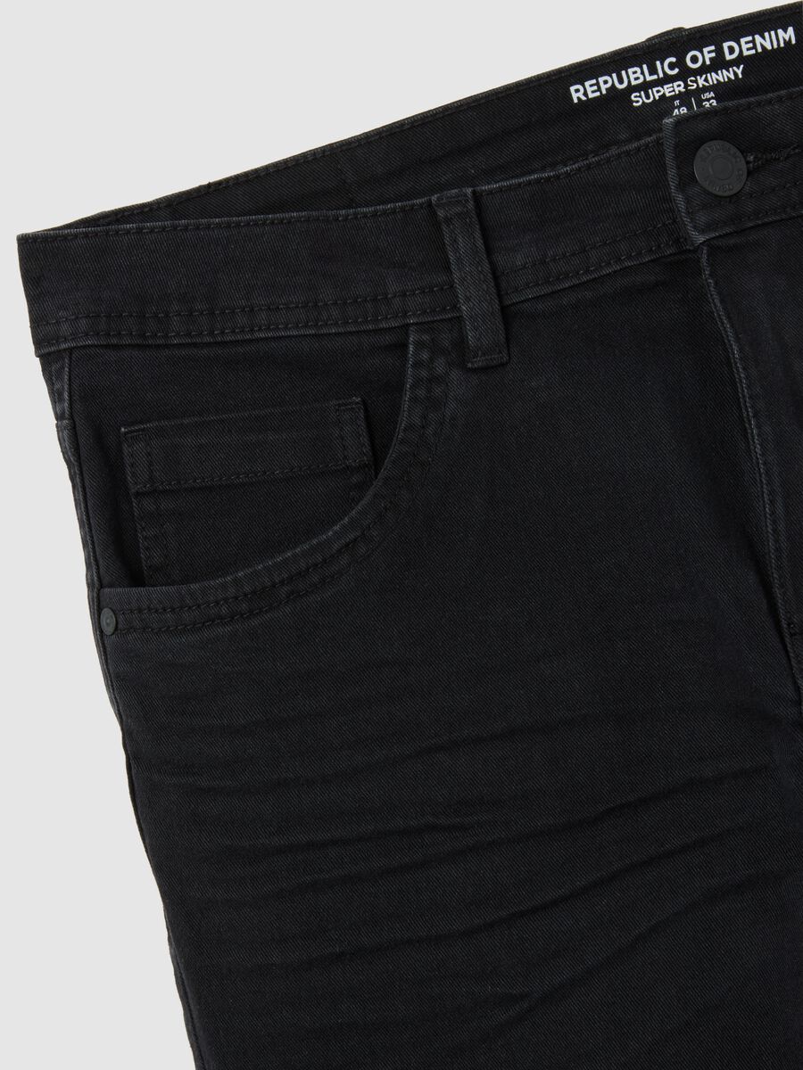 Men's Super Skinny Black Denim Jeans_5