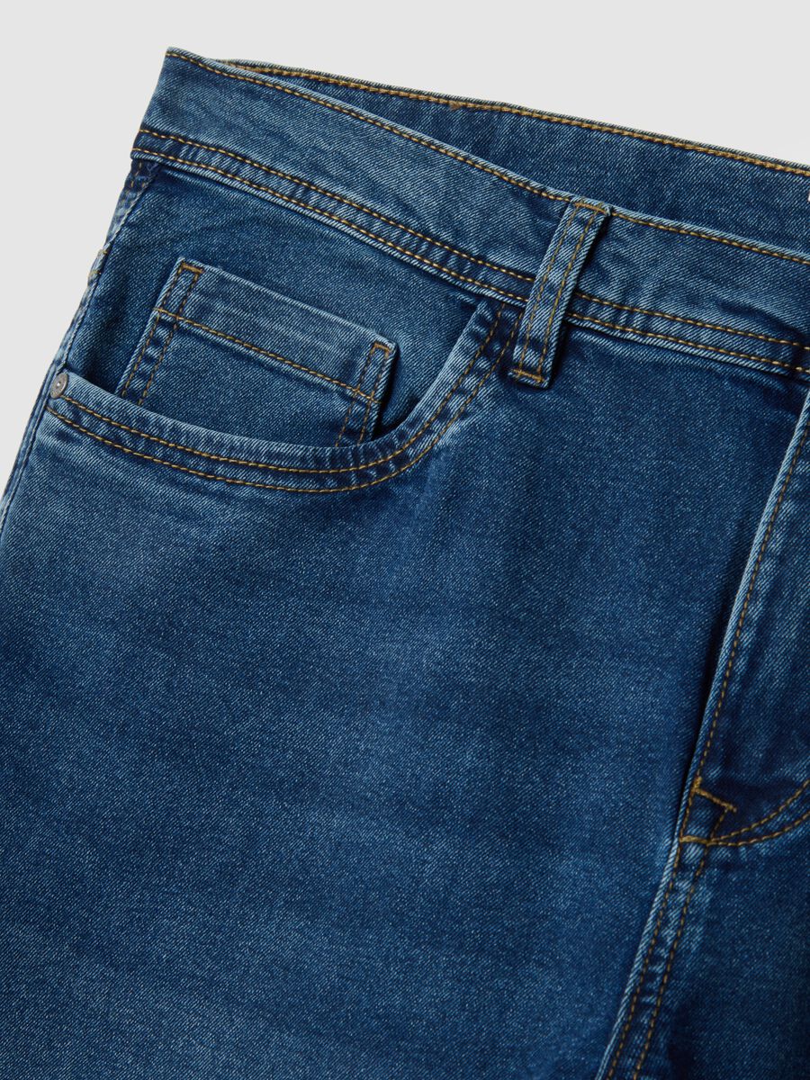 Jeans super skinny blu in misto cotone_5