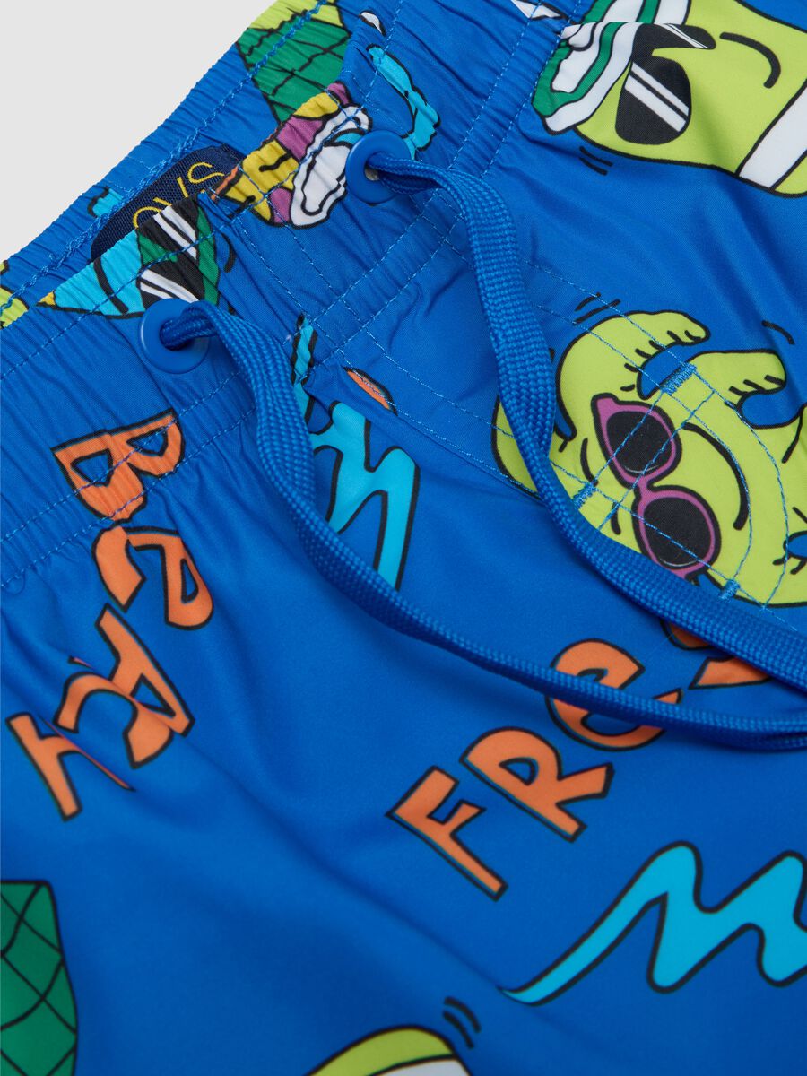 Children's swimwear in multicolour fabric with regular fit and elastic waistband_2