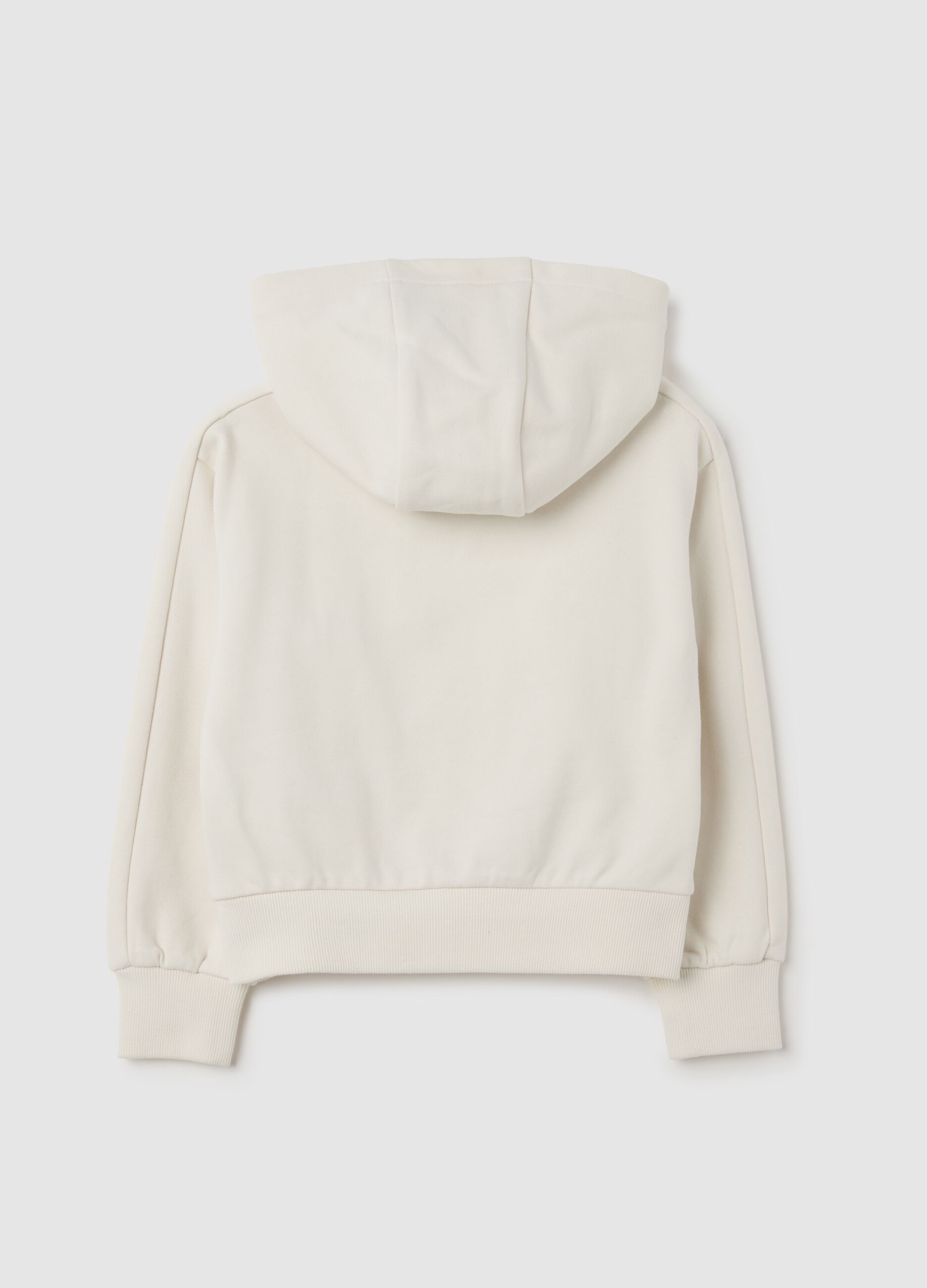 Girls' regular fit white pure cotton sweatshirt
