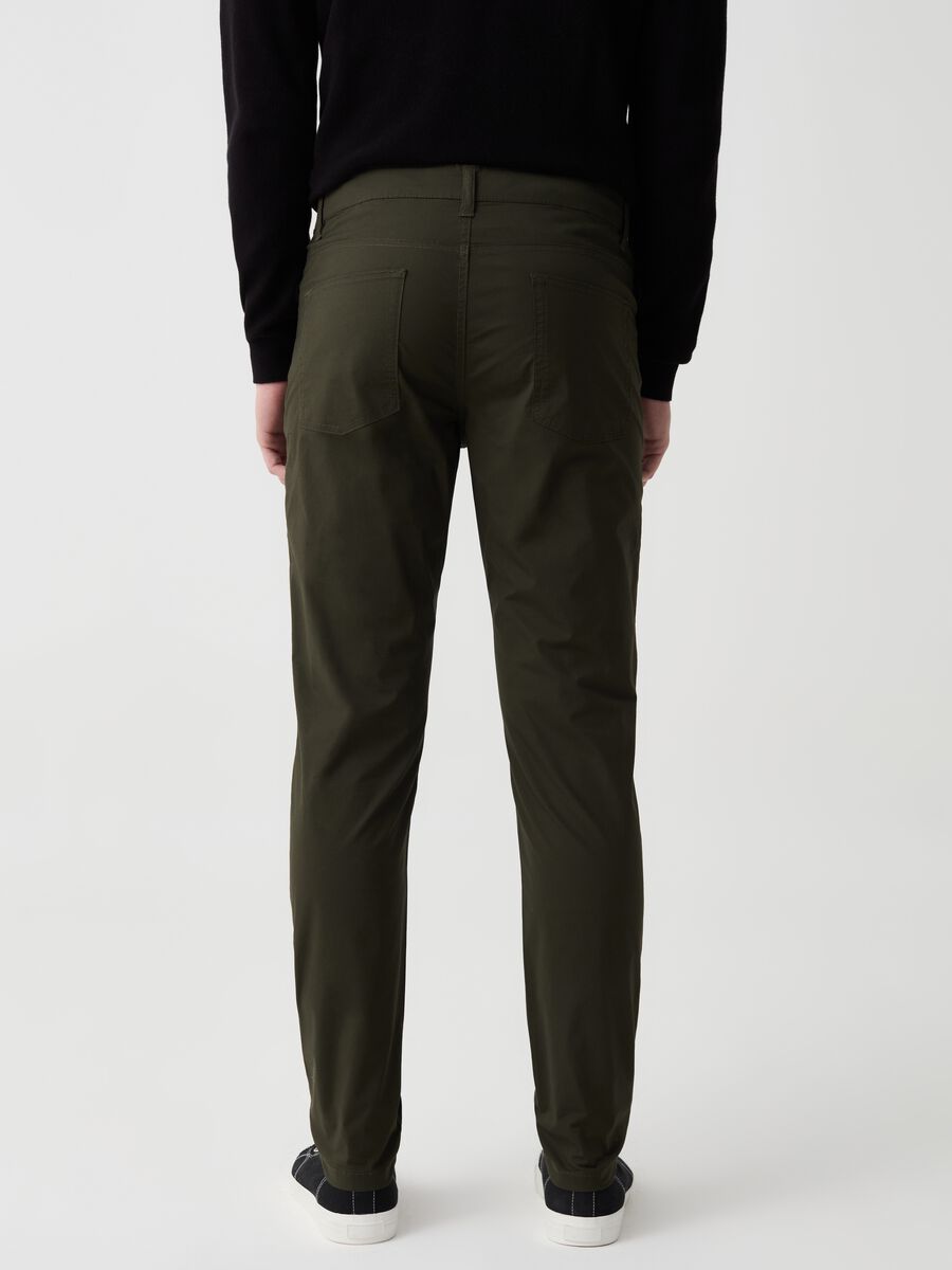Stretch cotton trousers with five pockets_1