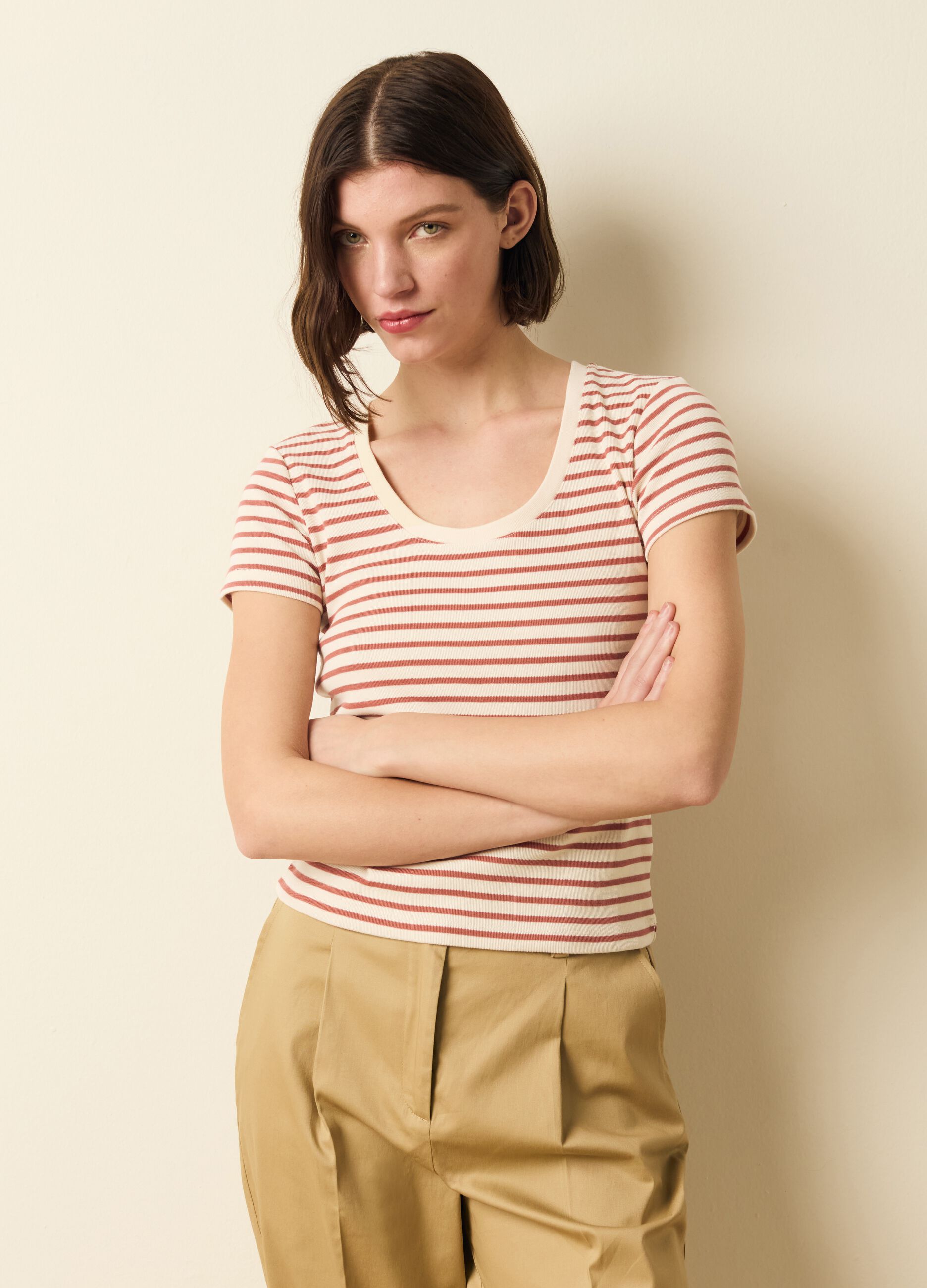 Striped cotton T-shirt