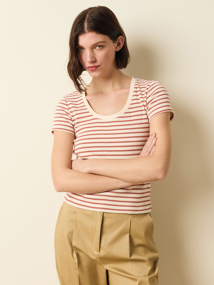 Striped cotton T-shirt_0