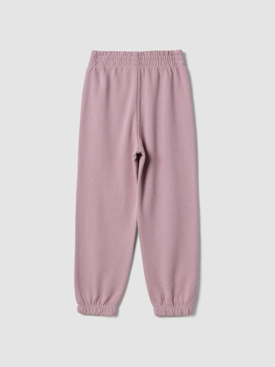 Pink pure cotton girls&rsquo; jogger trousers, regular fit_1