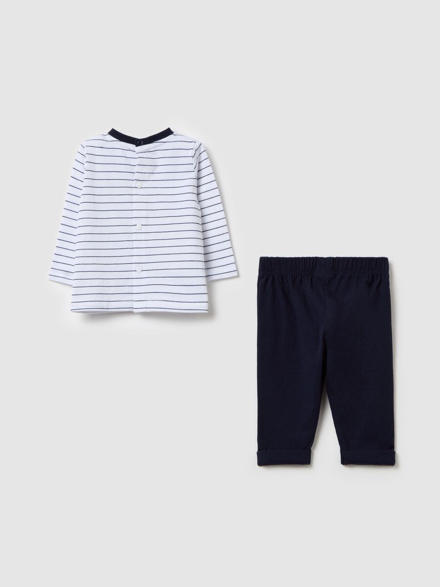 T-shirt and trousers set in cotton with application_1