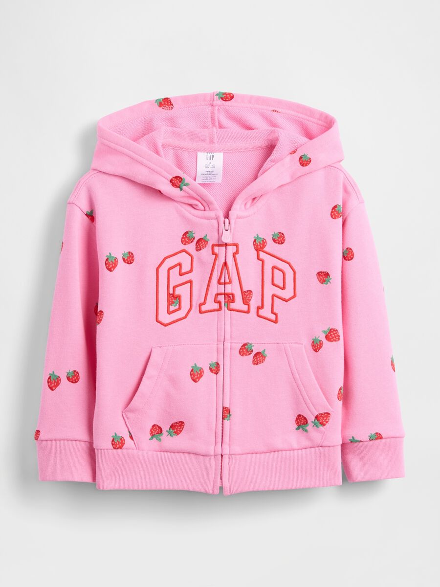 Full-zip cotton-blend hooded sweatshirt_0