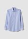 Camicia in puro cotone a righe blu e bianche regular fit easy iron_4