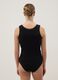 Regular fit black stretch cotton vest with lace trim_2