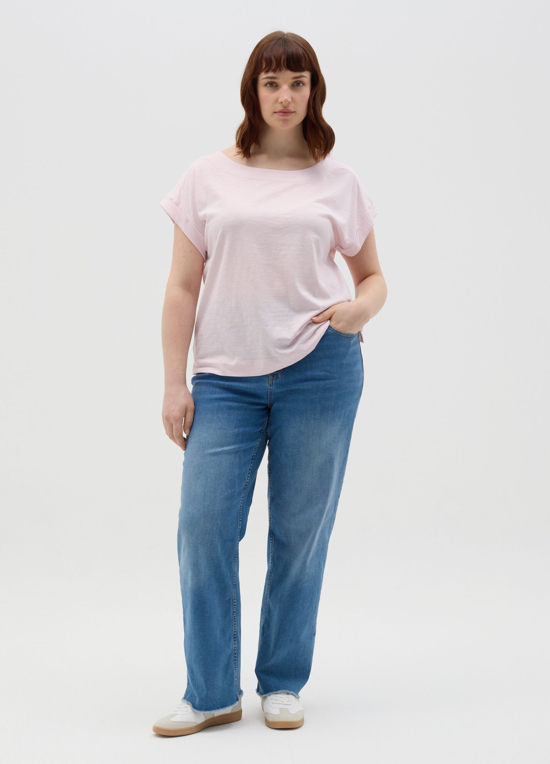 Curvy T-shirt in slub jersey