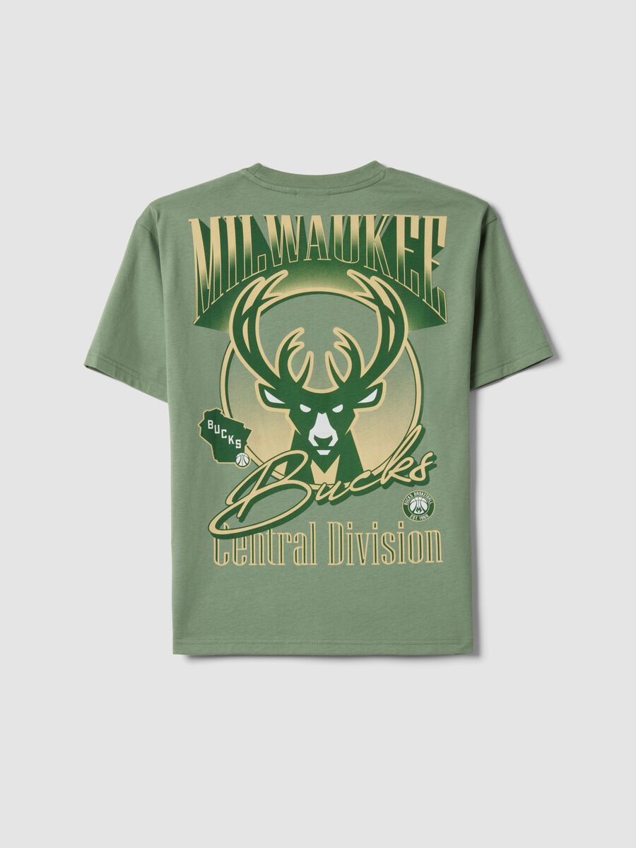 T-shirt in puro cotone verde da bambino oversize fit Milwaukee Bucks_4