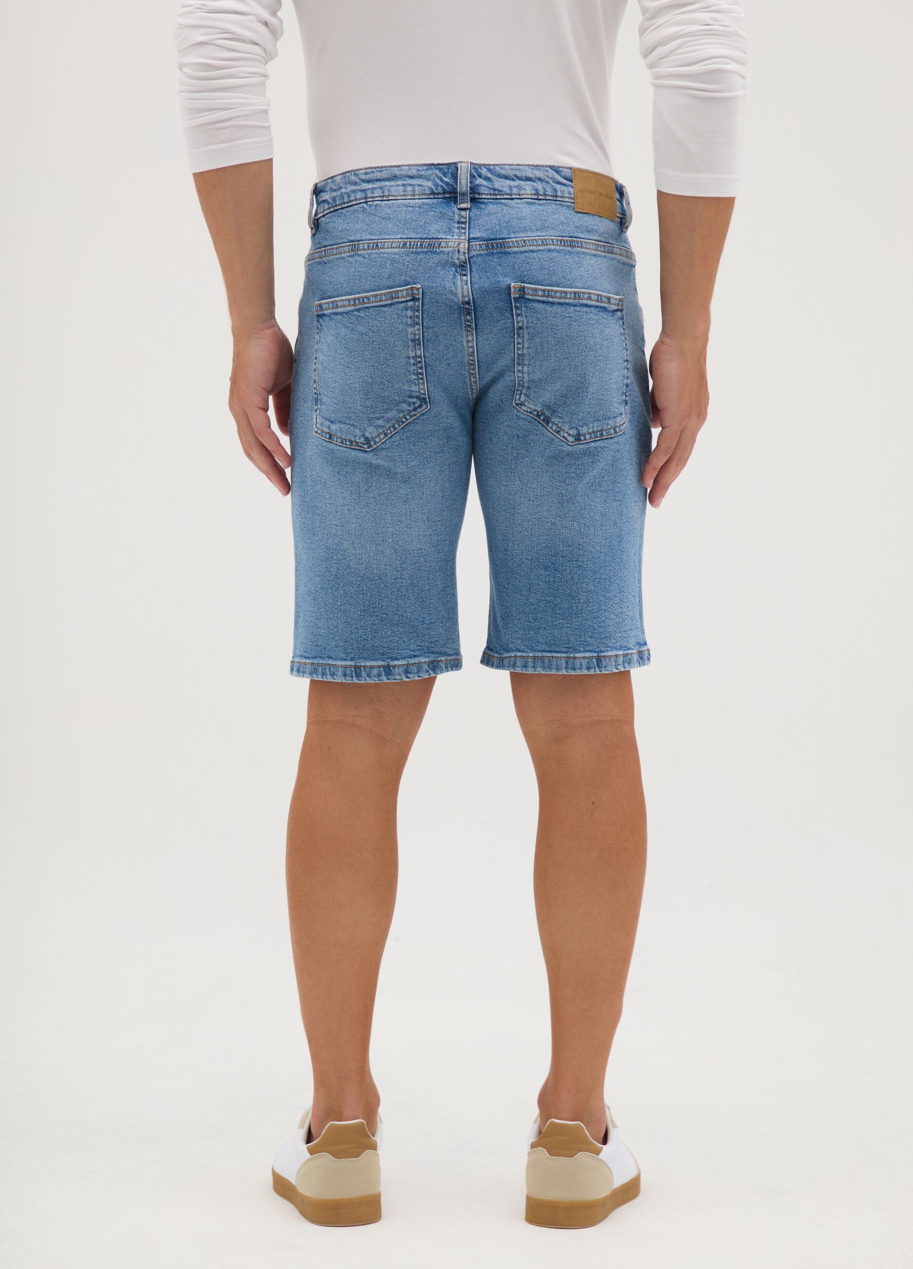 Men's Slim-Fit Blue Denim Shorts