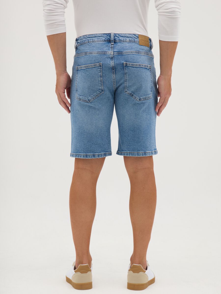 Men's Slim-Fit Blue Denim Shorts_3
