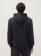Black regular fit cotton-blend hoodie with zip_2
