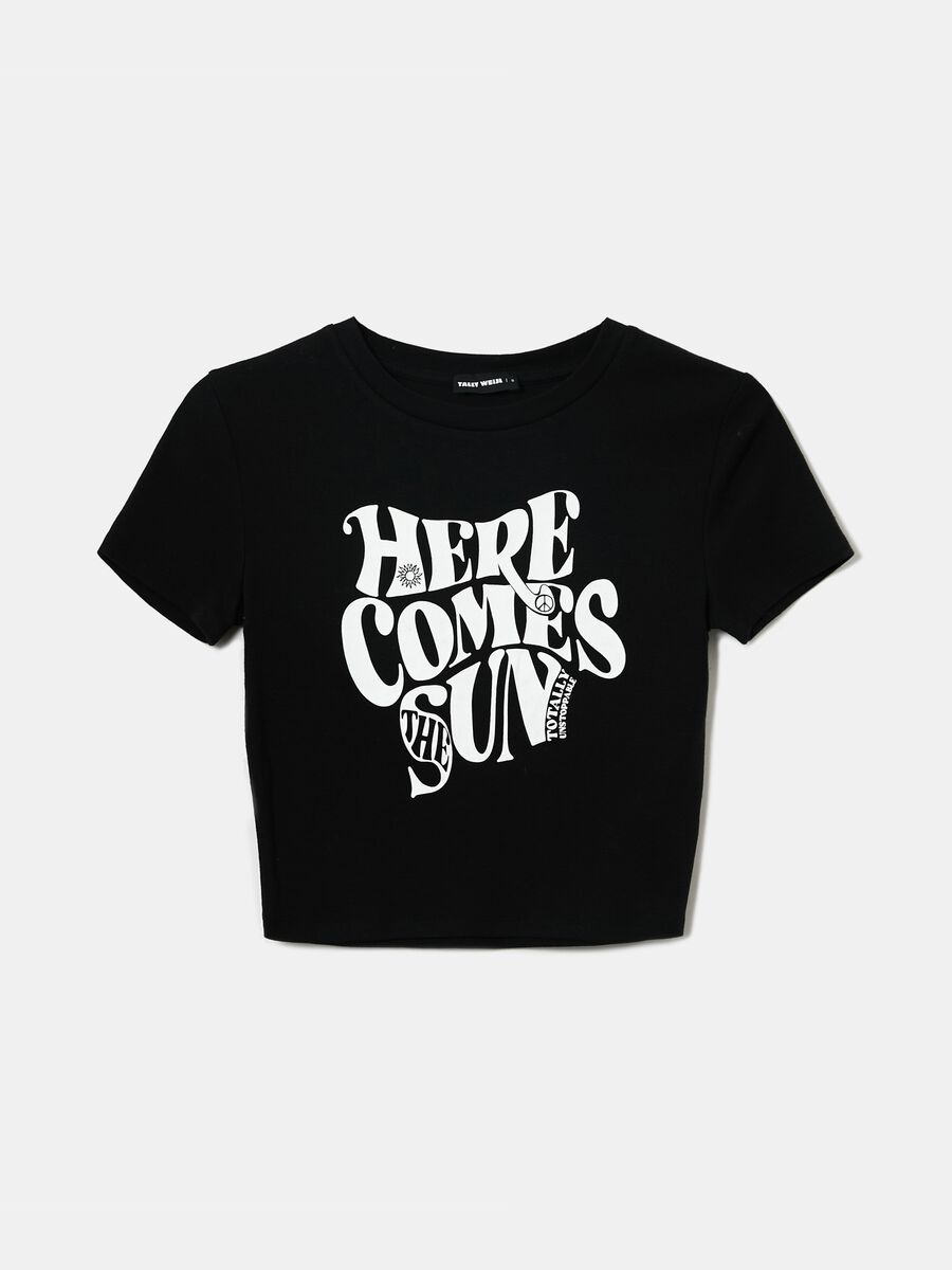 Cropped T-shirt with print_3