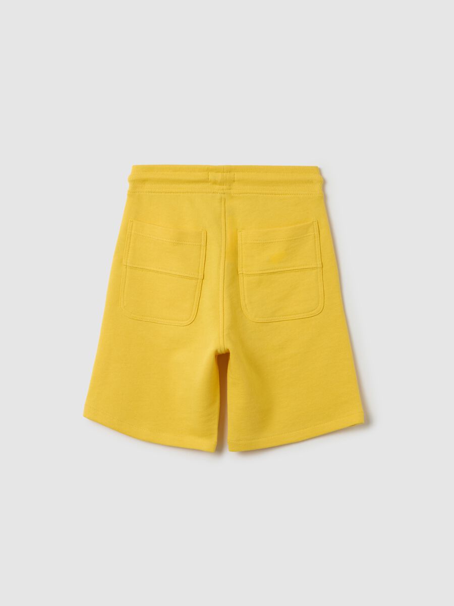 Short yellow trousers in cotton_1