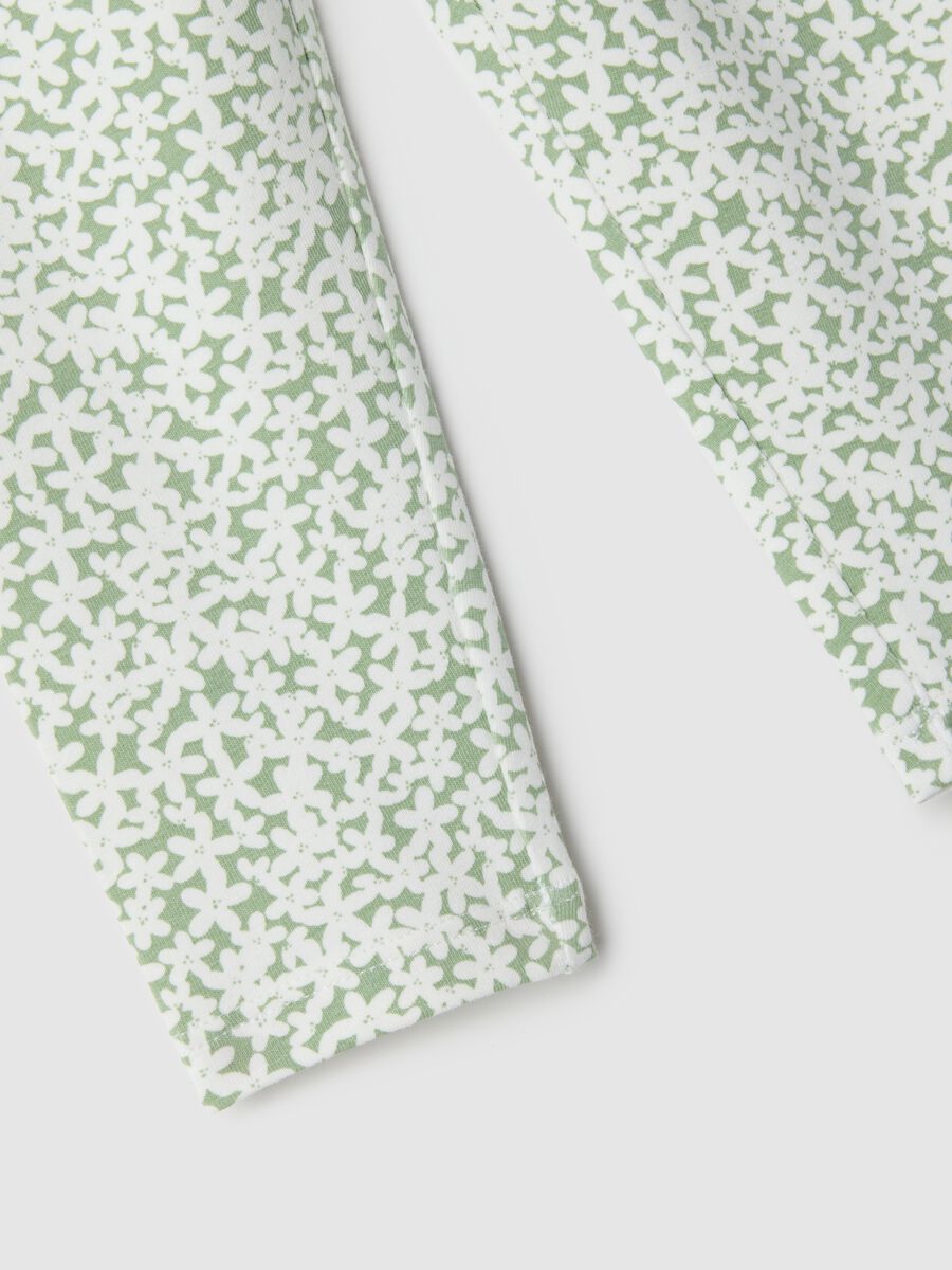 Multicolour Stretch Cotton Leggings for Slim Fit Baby Girl_3