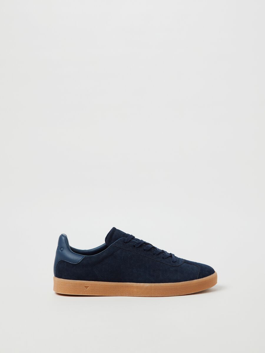 Sneakers effetto scamosciato con lacci_0