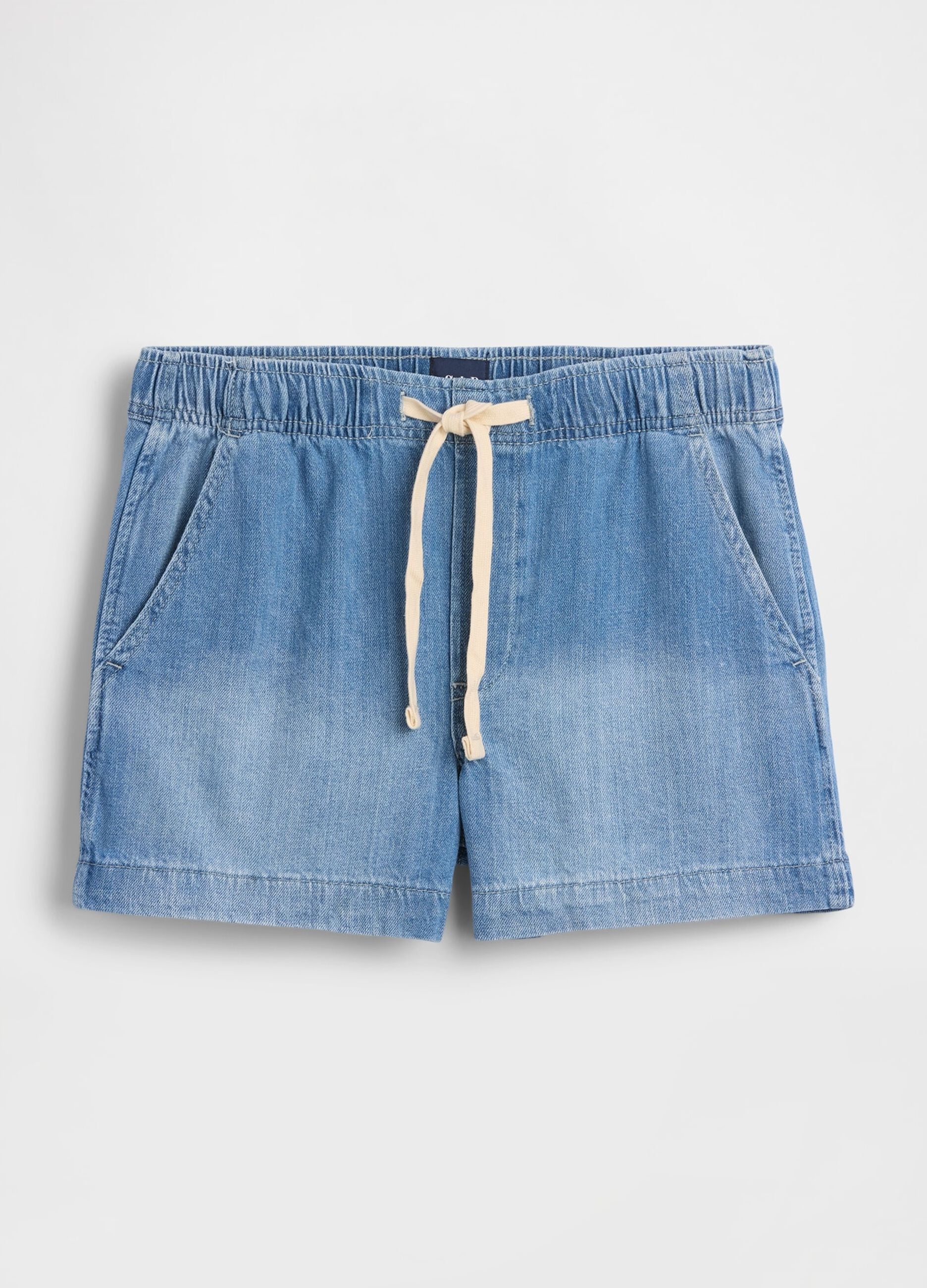 Cotton and lyocell blend denim shorts